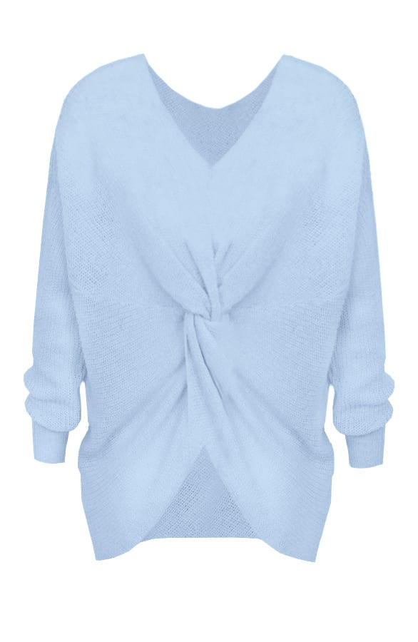 Twisted Gebreide Trui Blauw – shoparchief, foto 1