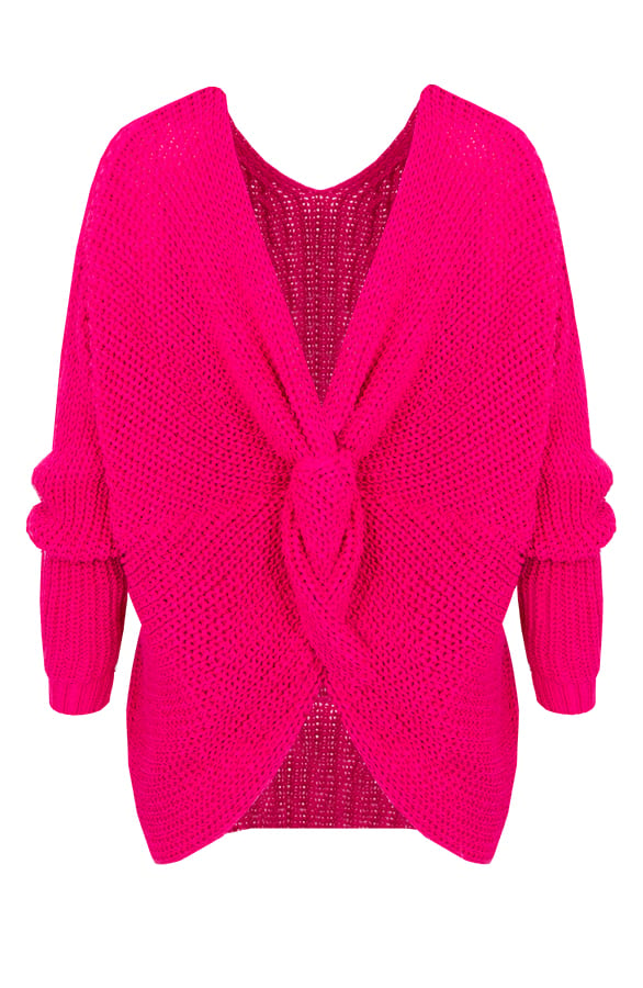 Twisted Gebreide Trui Fuchsia – shoparchief, foto 1