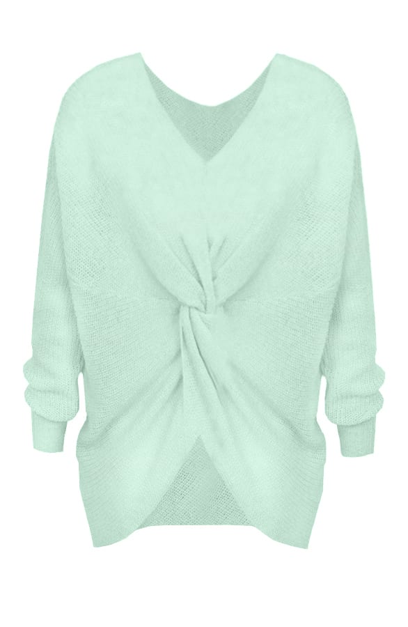 Twisted Gebreide Trui Mint – shoparchief, foto 1