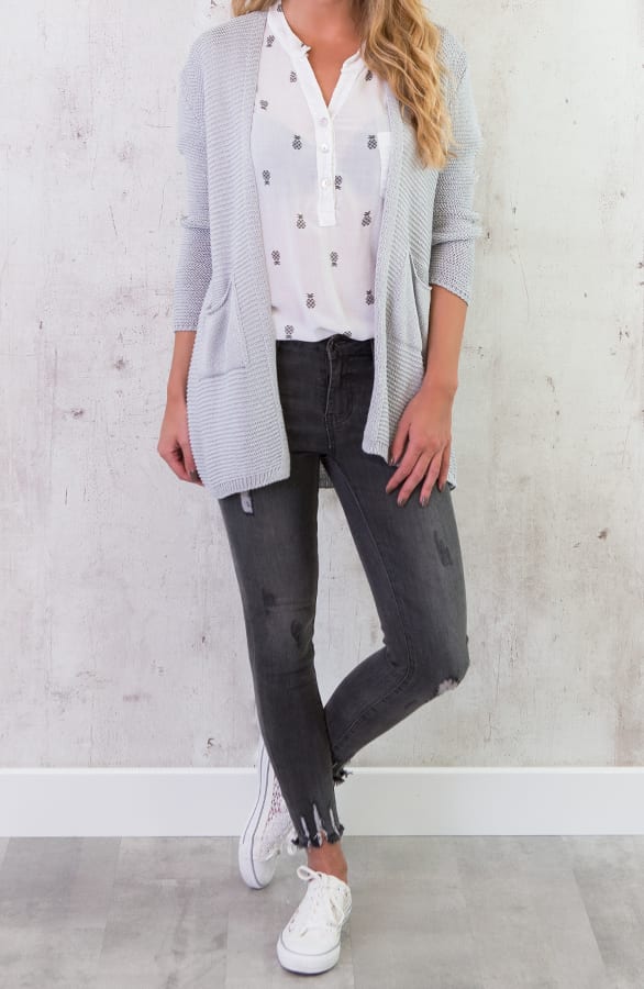 Gehaakt Pocket Vest Grijs – shoparchief, foto 6