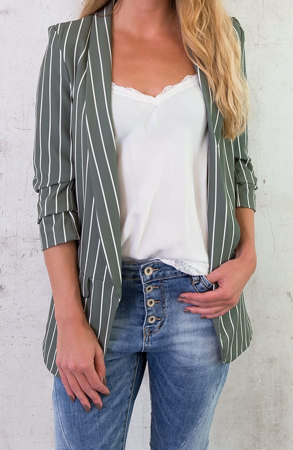 Gestreepte Blazer Groen – shoparchief, foto 7