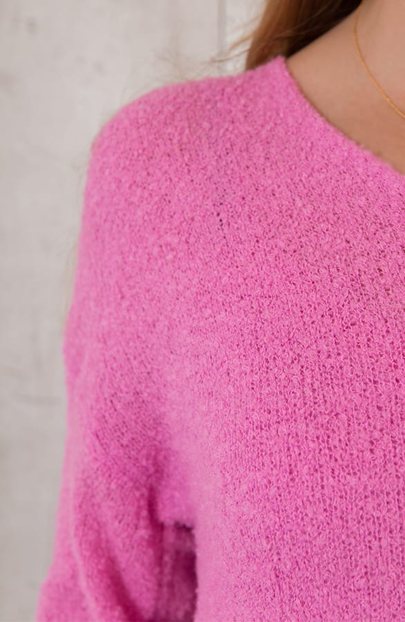 Fluffy Oversized Trui Fuchsia – shoparchief, foto 6