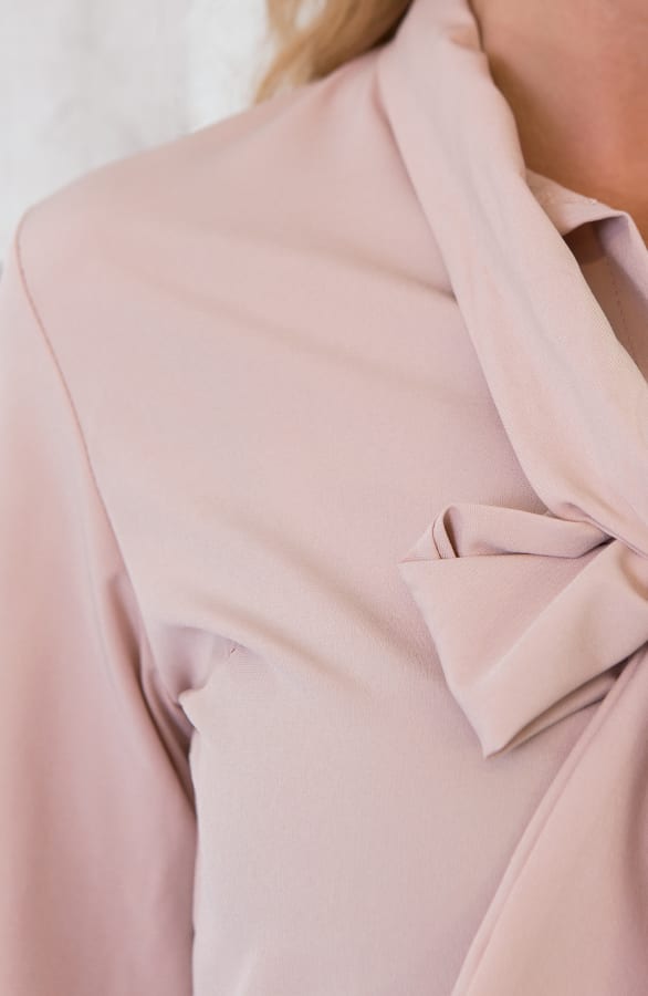 Zijde Strik Blouse Roze – shoparchief, foto 5