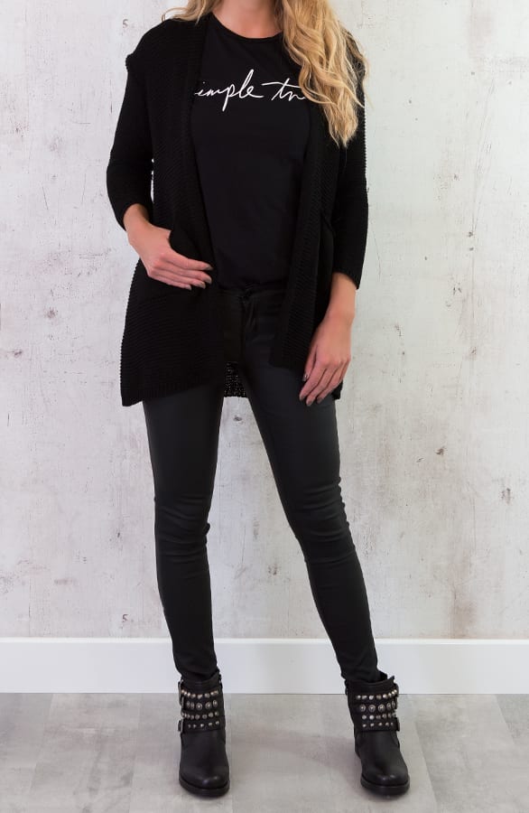 Gehaakt Pocket Vest Zwart – shoparchief, foto 3