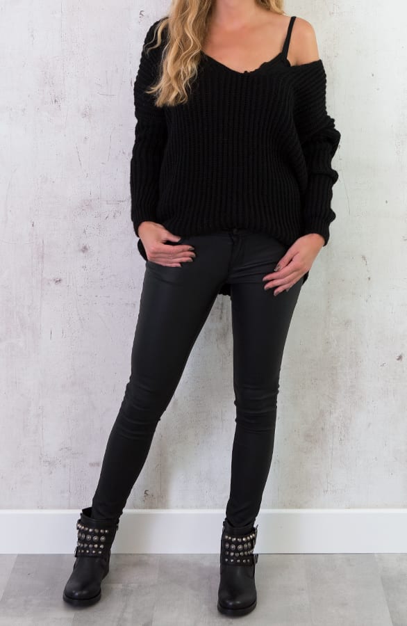 Low Back Sweater Zwart – shoparchief, foto 4