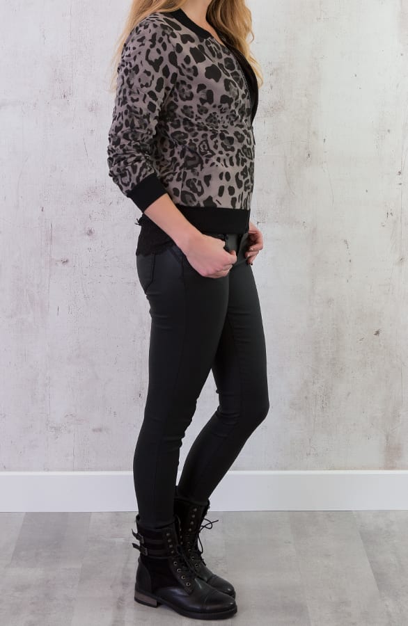 Leopard Bomber Jacket Taupe – shoparchief, foto 3