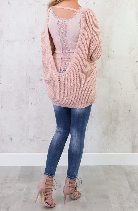 Low Back Sweater Roze – shoparchief, foto 3