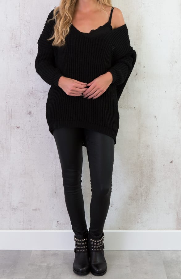 Low Back Sweater Zwart – shoparchief, foto 6