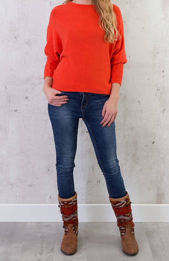 Oversized Soft Trui Oranje – shoparchief, foto 4