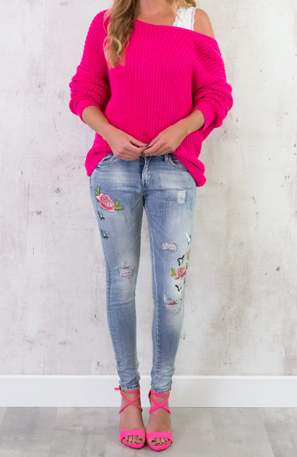Twisted Gebreide Trui Fuchsia – shoparchief, foto 6