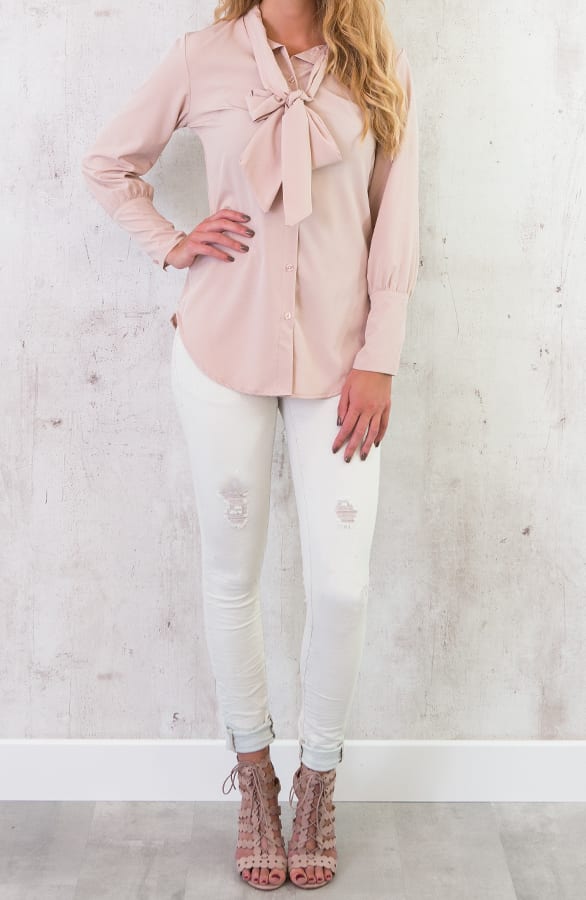 Zijde Strik Blouse Roze – shoparchief, foto 2