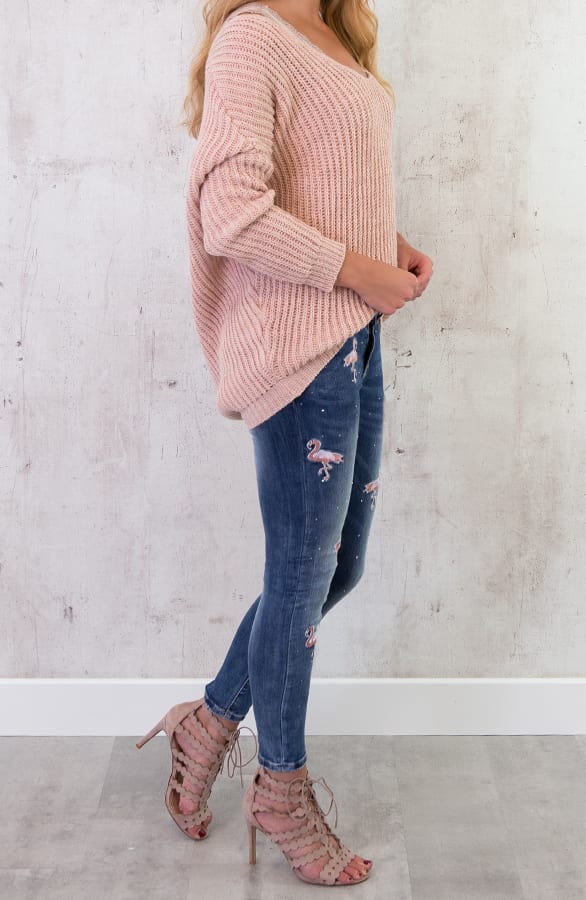 Low Back Sweater Roze – shoparchief, foto 4
