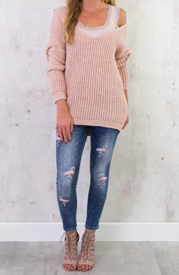 Low Back Sweater Roze – shoparchief, foto 6