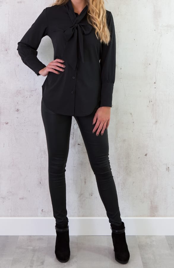 Zijde Strik Blouse Zwart – shoparchief, foto 7