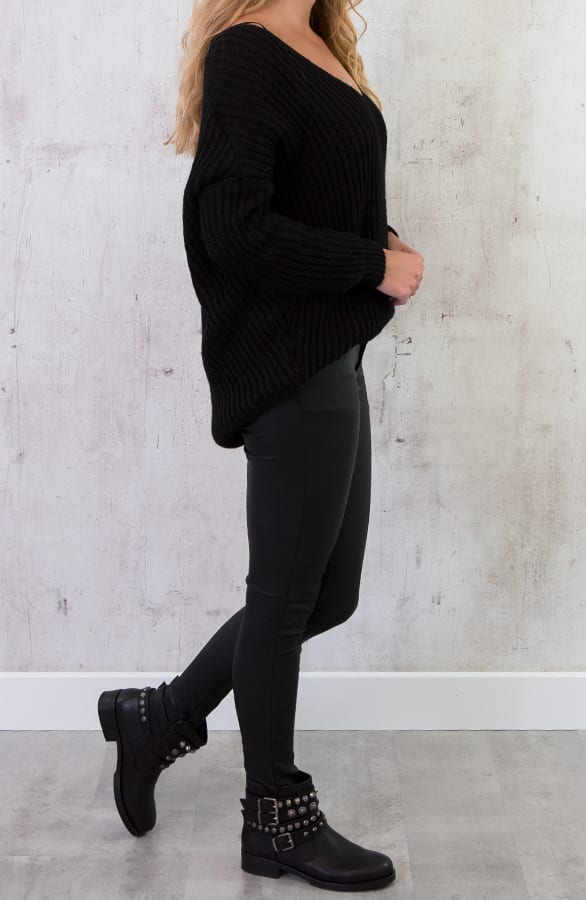 Low Back Sweater Zwart – shoparchief, foto 5