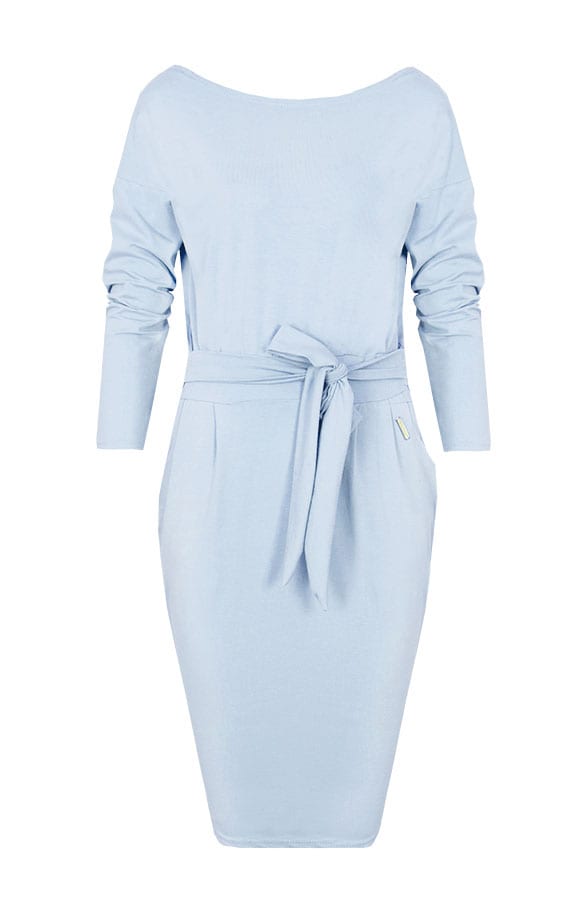 Femme Fatale Jurk Lang Babyblauw – shoparchief, foto 1