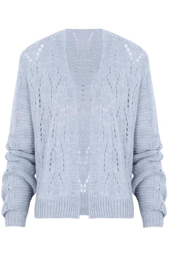 Gebreid Vest Open Blauw – shoparchief, foto 1