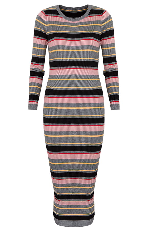 Gestreepte Stretch Jurk – shoparchief, foto 1