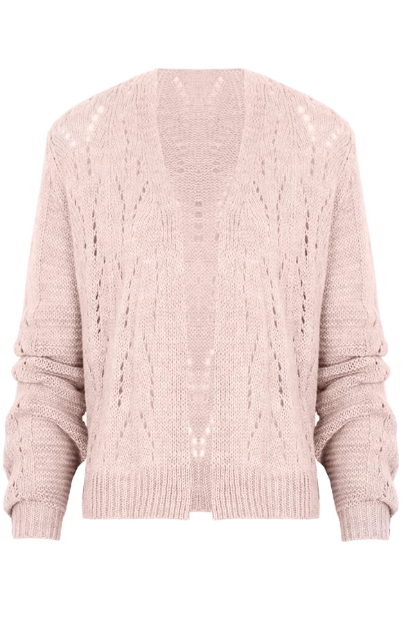 Gebreid Vest Open Roze – shoparchief, foto 1