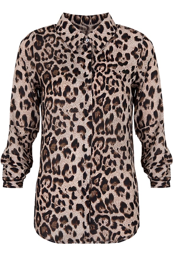 Leopard Blouse Favorite Bruin – shoparchief, foto 1