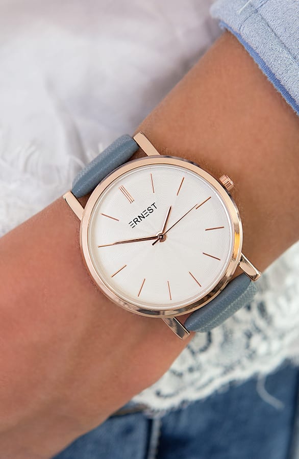 Leren Horloge Jeansblauw – shoparchief, foto 2