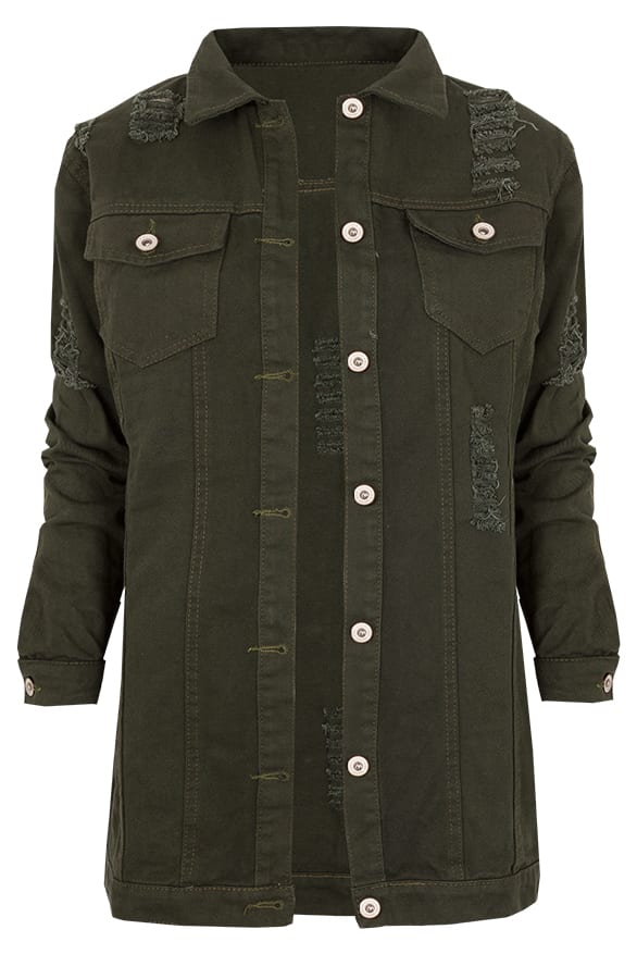 Long Denim Jacket Groen – shoparchief, foto 1