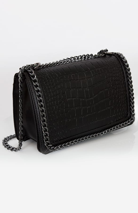 Slangenprint Chain Tas Zwart – shoparchief, foto 2