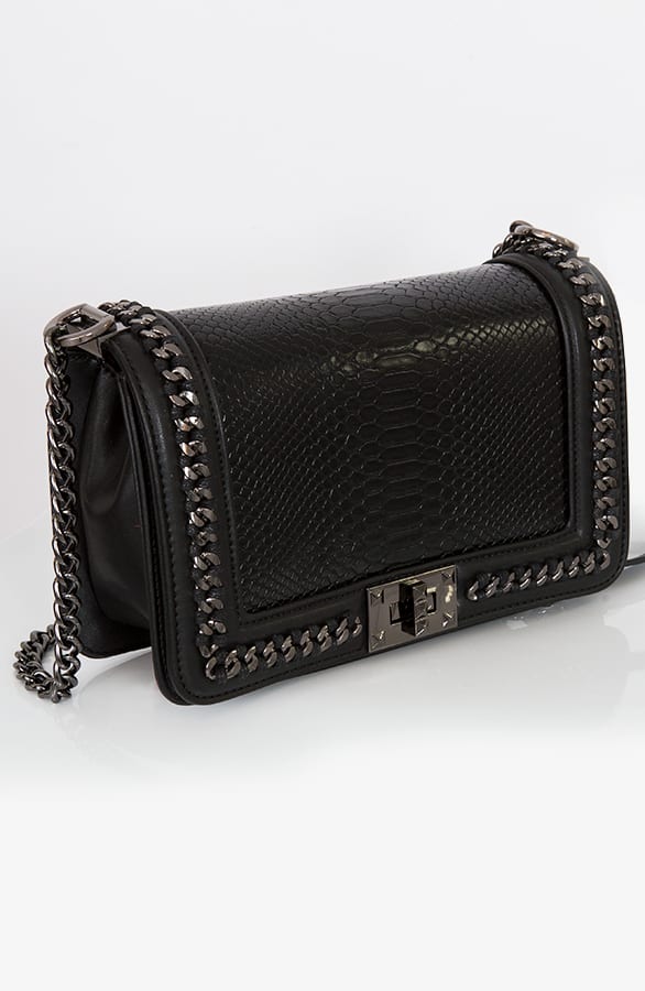 Slangenprint Gesp Tas Zwart – shoparchief, foto 2