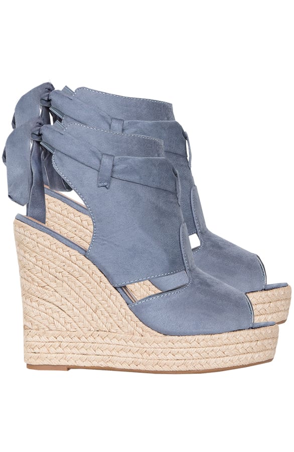 Suede Wedges Jeansblauw – shoparchief, foto 1