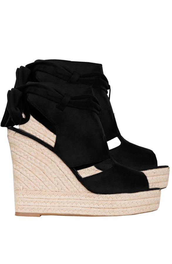 Suede Wedges Zwart – shoparchief, foto 1