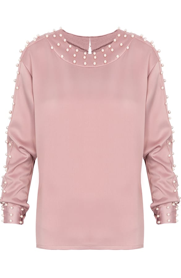 Zijde Parel Blouse Roze – shoparchief, foto 1