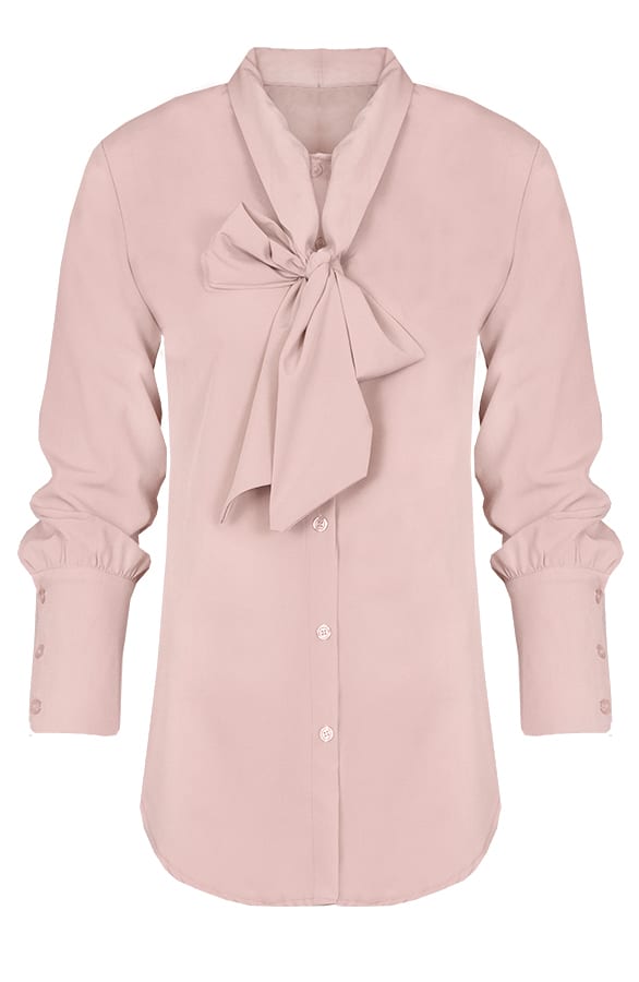 Zijde Strik Blouse Roze – shoparchief, foto 1