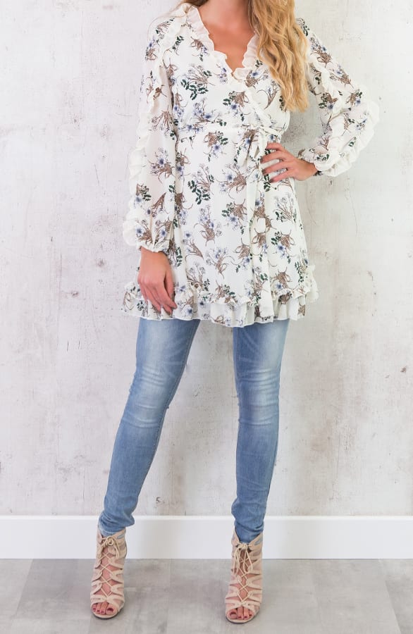 Bloemen Jurk Wit – shoparchief, foto 2