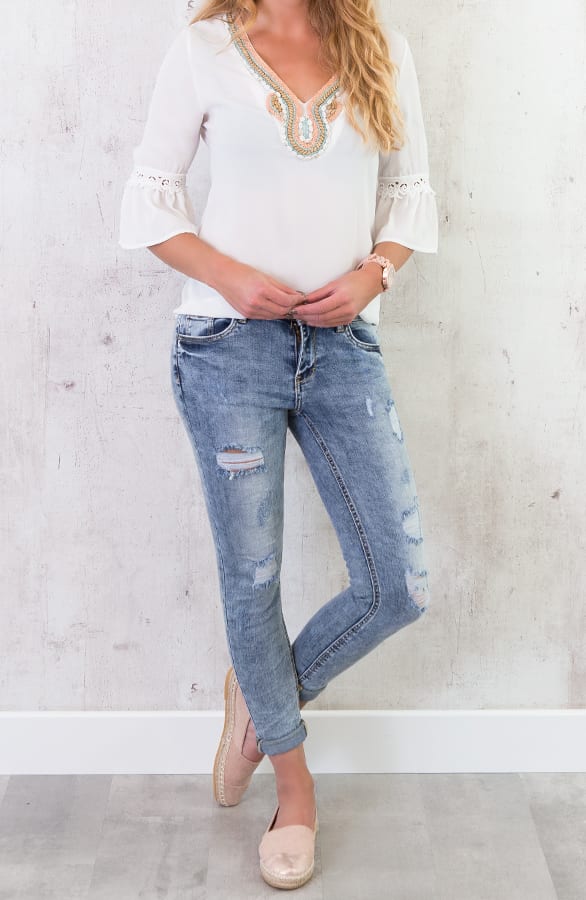 Schelpen Blouse Wit – shoparchief, foto 3