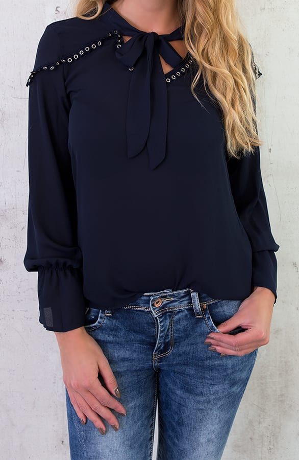 Metal Circle Blouse Marine – shoparchief, foto 2