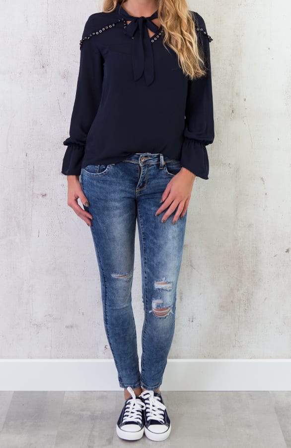 Metal Circle Blouse Marine – shoparchief, foto 3
