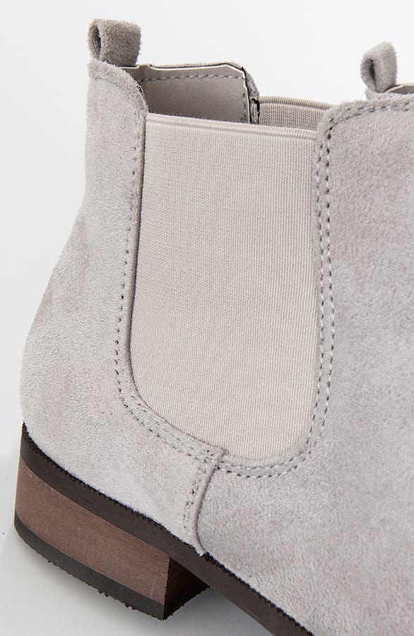 Suede Stretch Booties Grijs – shoparchief, foto 4