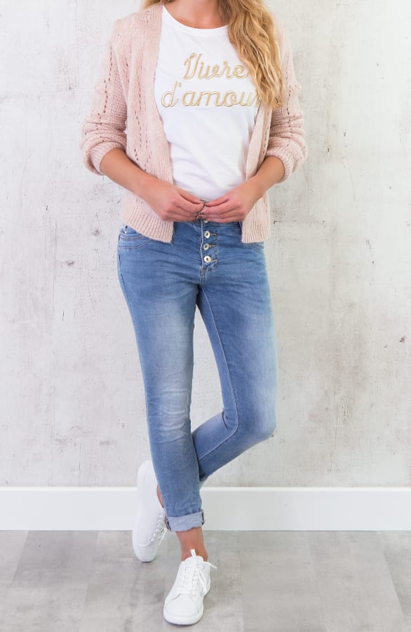Gebreid Vest Open Roze – shoparchief, foto 6