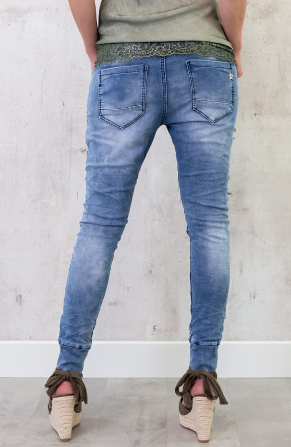 Jogging Denim Jeans Blauw – shoparchief, foto 4