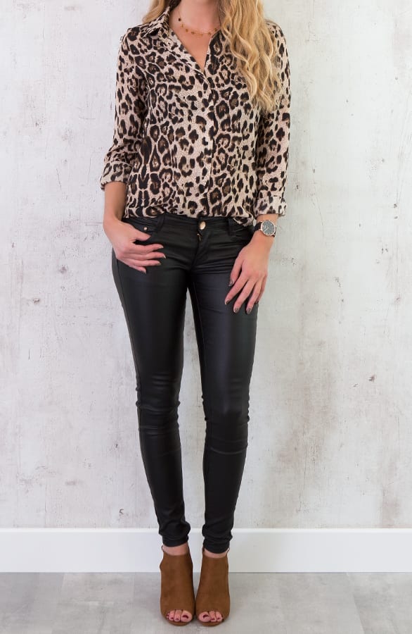 Leopard Blouse Favorite Bruin – shoparchief, foto 5