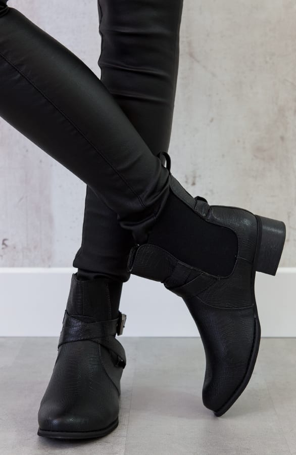 Snake Gesp Boots Zwart – shoparchief, foto 3
