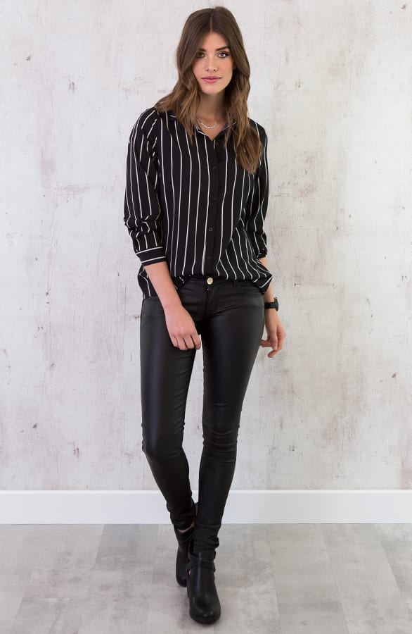 Gestreepte Blouse Zwart Wit – shoparchief, foto 6