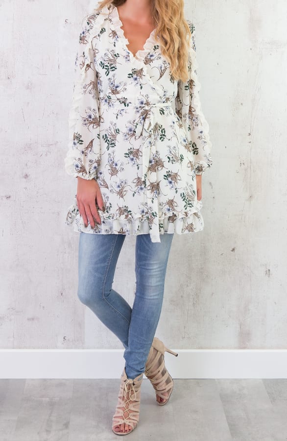 Bloemen Jurk Wit – shoparchief, foto 5