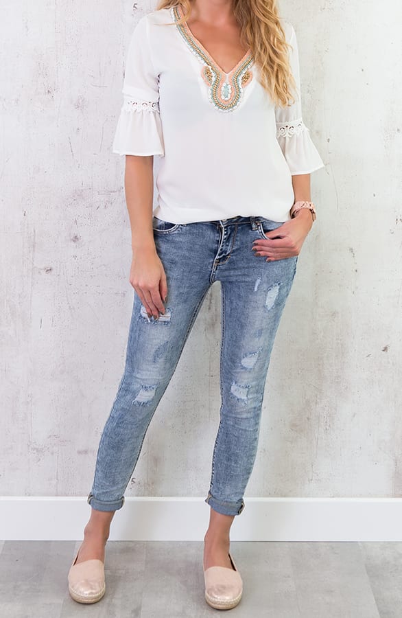 Schelpen Blouse Wit – shoparchief, foto 5
