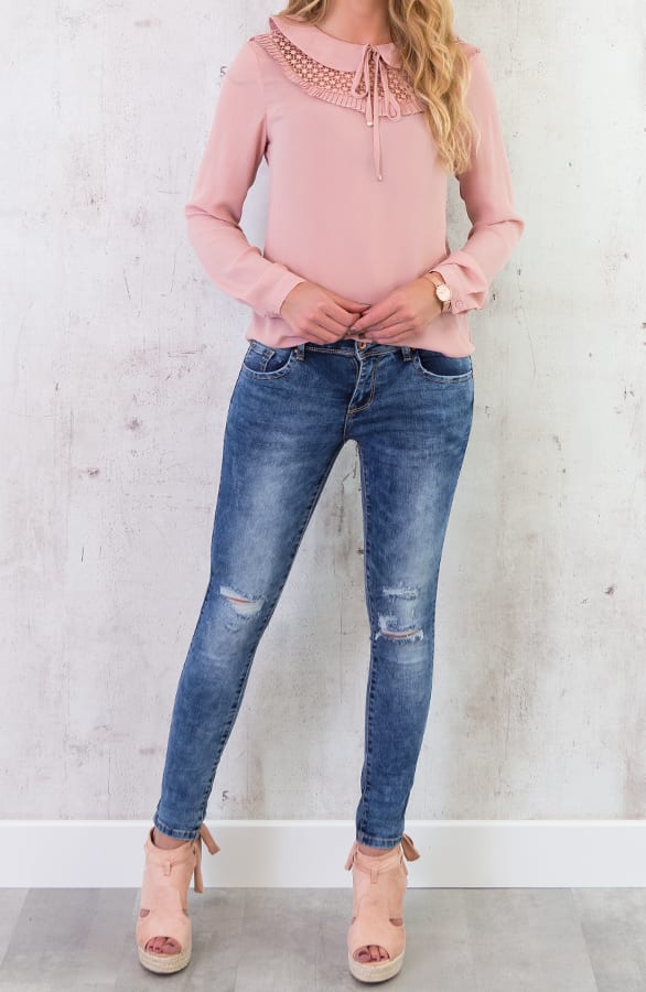 Collar Ruches Blouse Roze – shoparchief, foto 7
