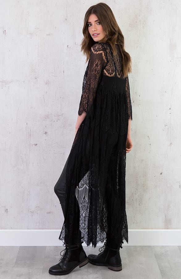 Kanten Vest Lang Zwart – shoparchief, foto 2