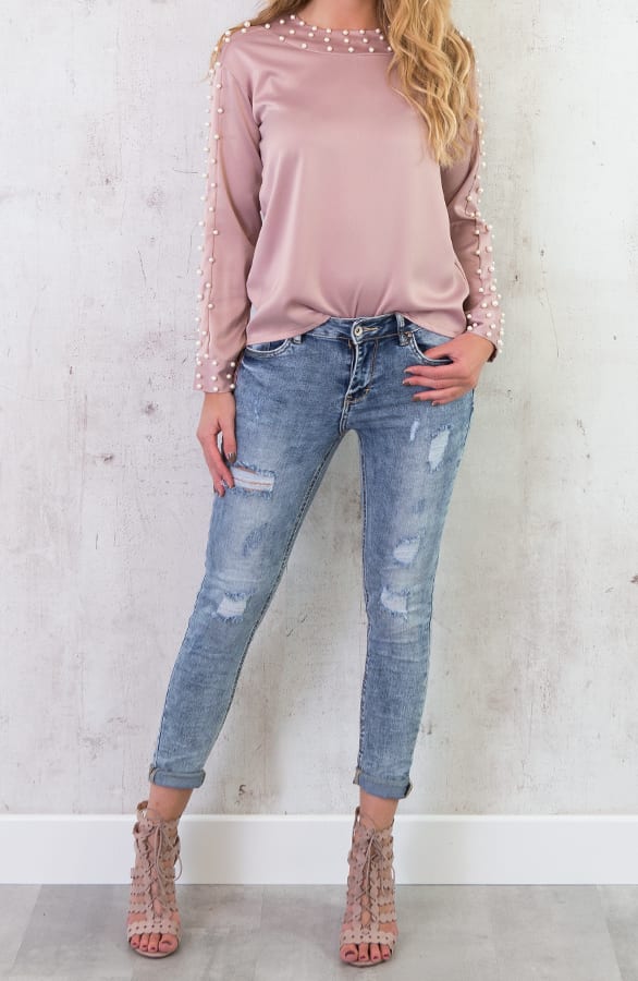 Zijde Parel Blouse Roze – shoparchief, foto 7