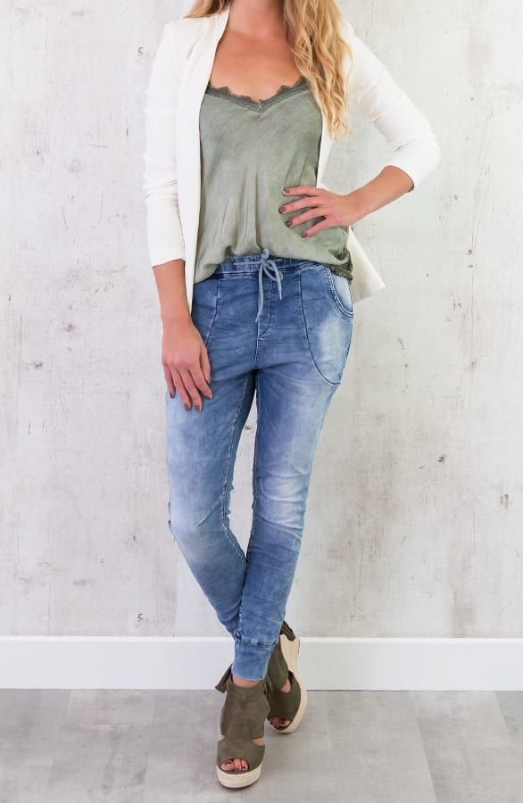 Jogging Denim Jeans Blauw – shoparchief, foto 5