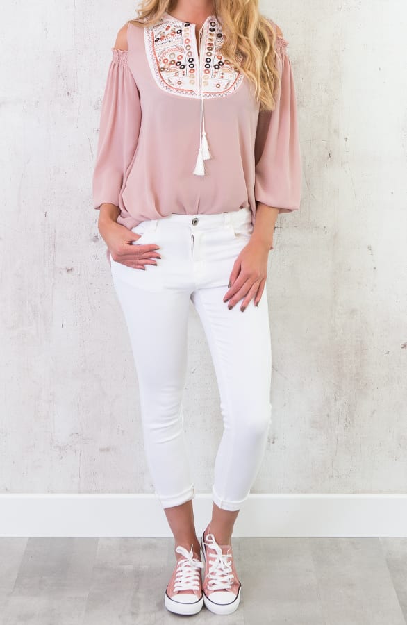 Stretch Broek Wit – shoparchief, foto 4
