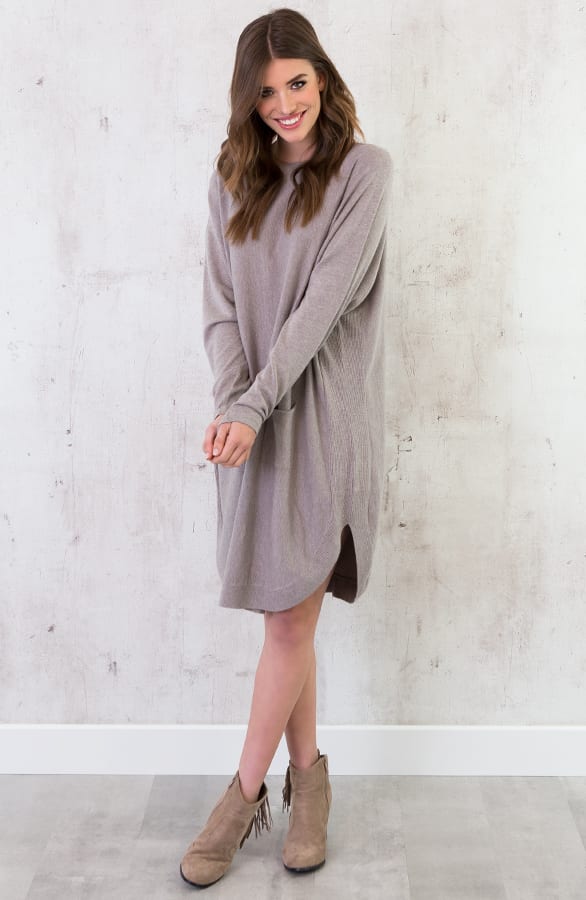 Comfy Trui Lang Taupe – shoparchief, foto 5